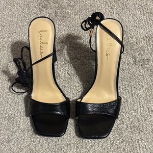 Lulu's Elegant Black Strappy Heels